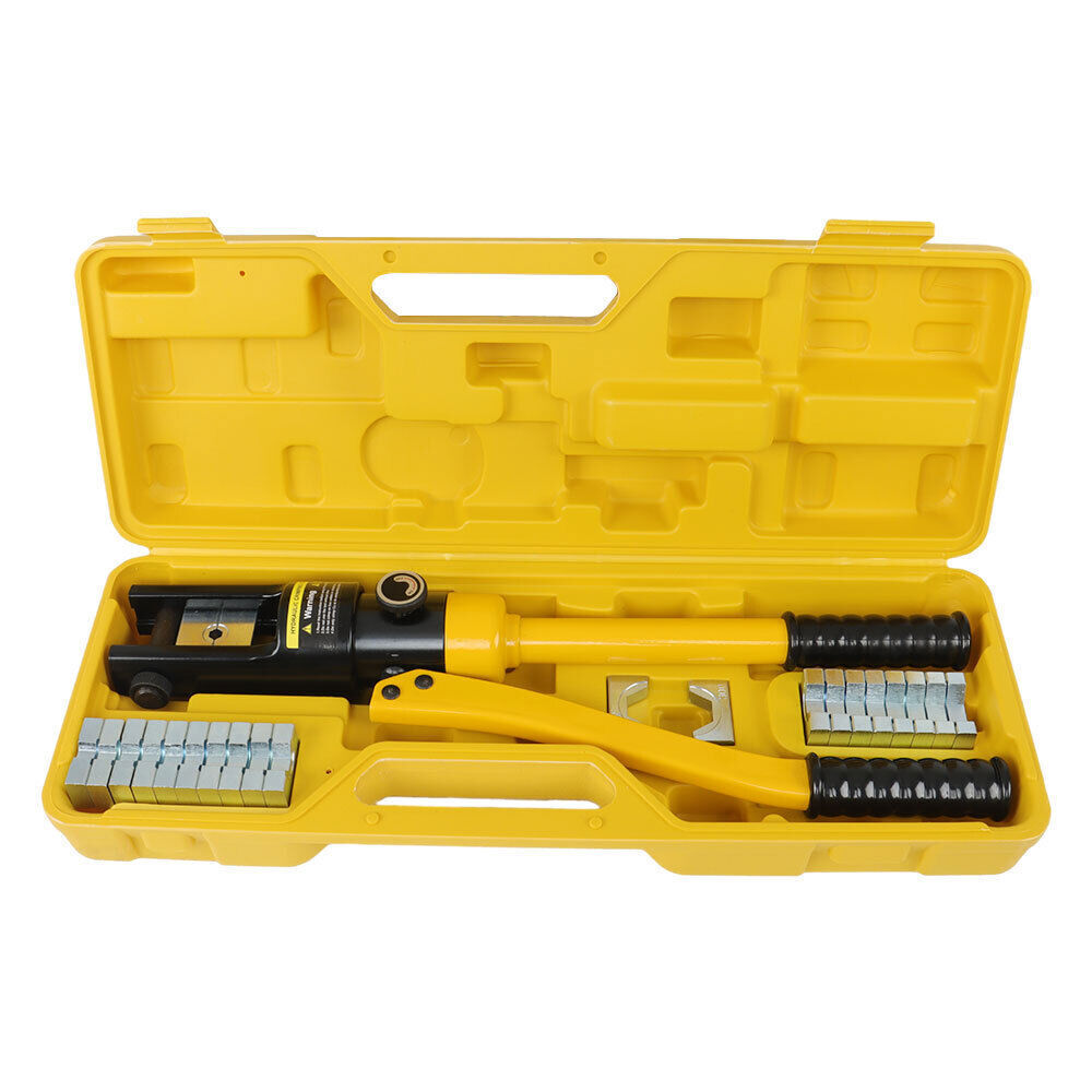16Mt Hydraulic Wire Crimper Crimping Tool Battery Cable Lug Terminal W/11 Dies