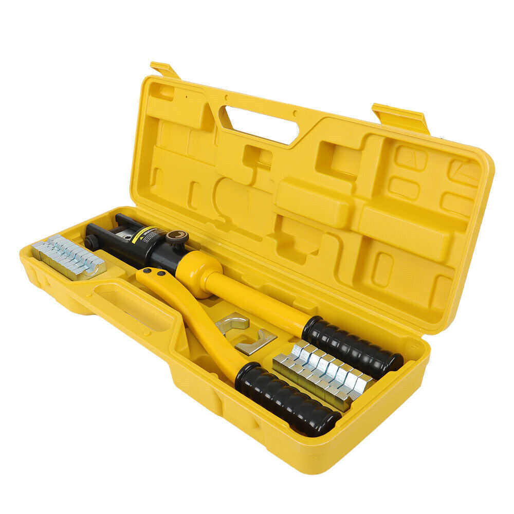 16Mt Hydraulic Wire Crimper Crimping Tool Battery Cable Lug Terminal W/11 Dies