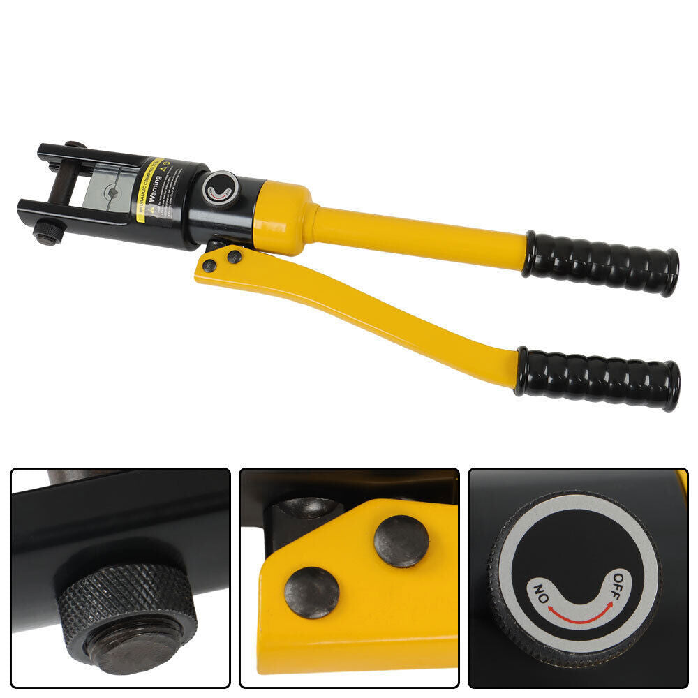 16Mt Hydraulic Wire Crimper Crimping Tool Battery Cable Lug Terminal W/11 Dies