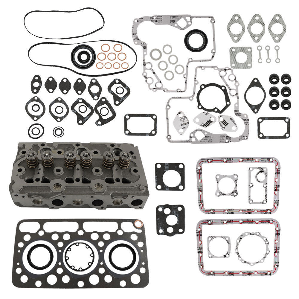 Complete Cylinder Head Assy & Full Gasket Kit For Kubota D750 D750B Engine