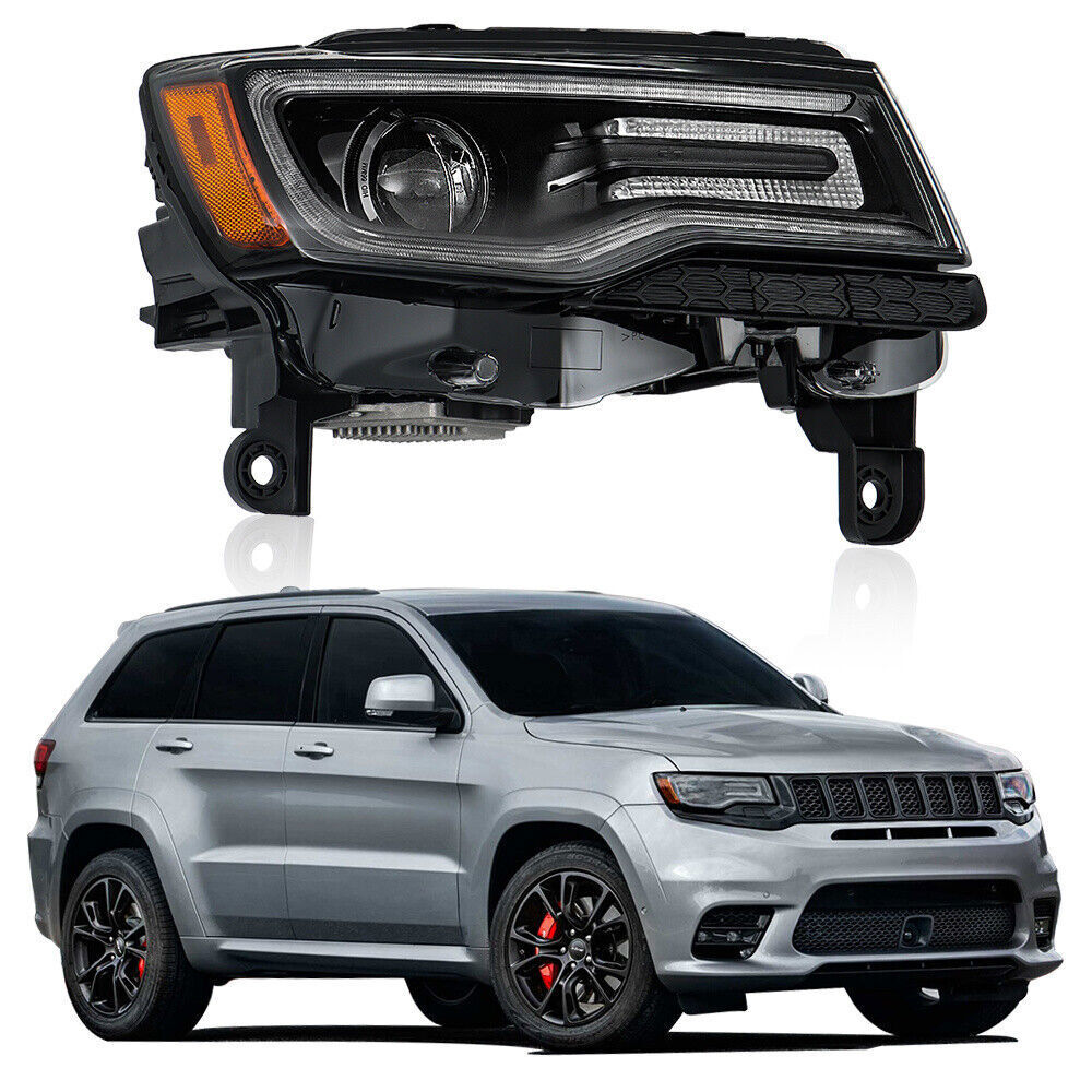 Right Headlight For 2016 Jeep Grand Cherokee SRT HID Black 55112916AF