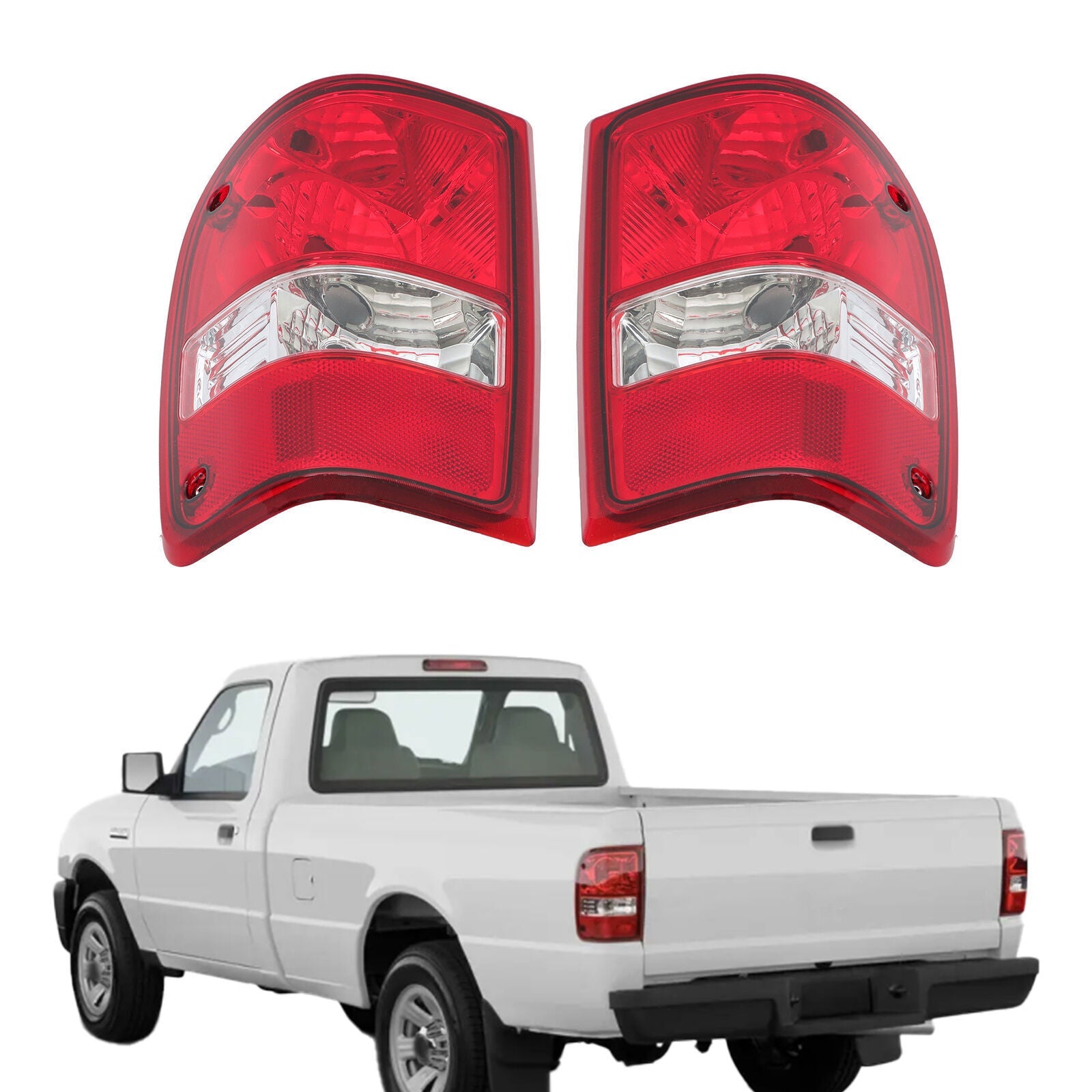 Left+Right Tail Lights For 2001-2011 Ford Ranger Red Rear Brake Lamps