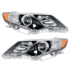 Left+Right Headlight For 2012-2014 Toyota Camry Clear Lens Halogen Black