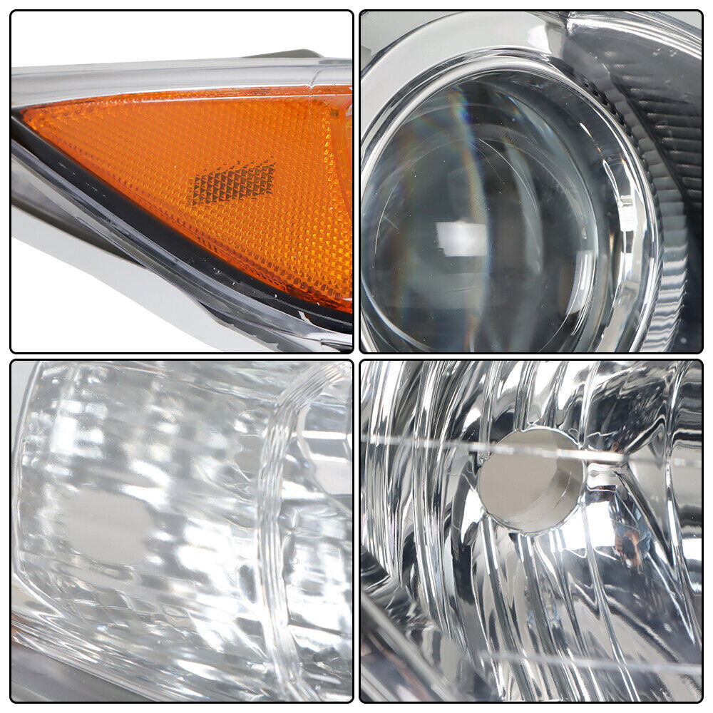 Left+Right Headlight For 2012-2014 Toyota Camry Clear Lens Halogen Black
