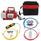 Air Vacuum Pump Rotary Vane HVAC A/C Refrigeration Kit Manifold Gauge 4CFM 1/3HP