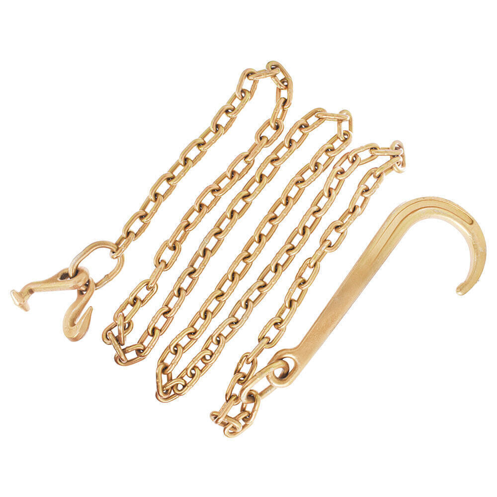 G70 5/16 x 10 FT Tow Chain Assembly 15" J Hook J Grab Hook Welded Towing Wrecker