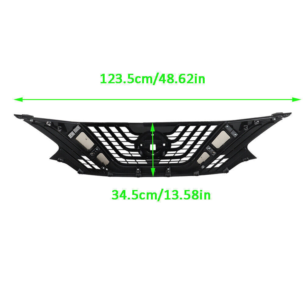 Front Bumper Upper Grille For Nissan Murano 2015-2017 2018 Chrome Black