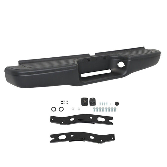 Rear Steel Step Bumper For 1995-2004 Toyota Tacoma Truck Black Primered