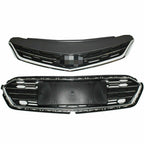 Front Bumper Upper+Lower Grille For 2016-2018 Chevrolet Cruze Chrome