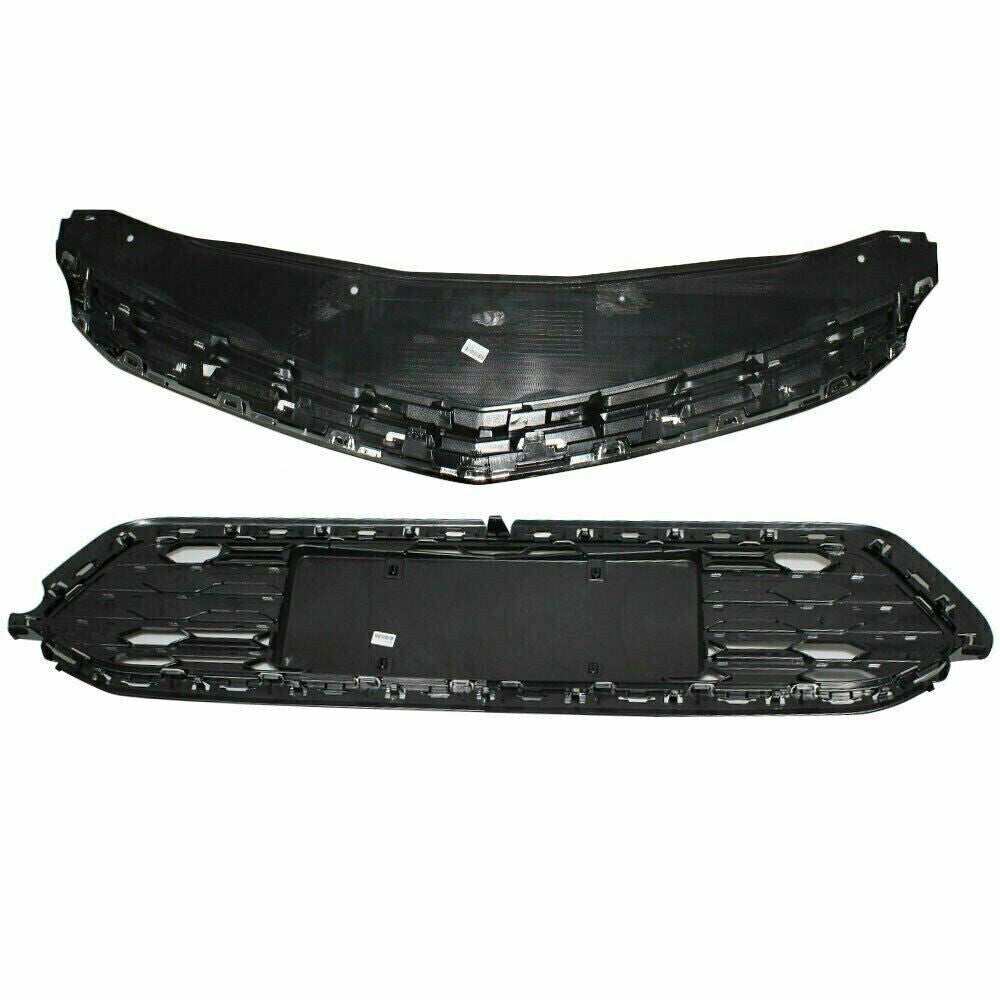 Front Bumper Upper+Lower Grille For 2016-2018 Chevrolet Cruze Chrome