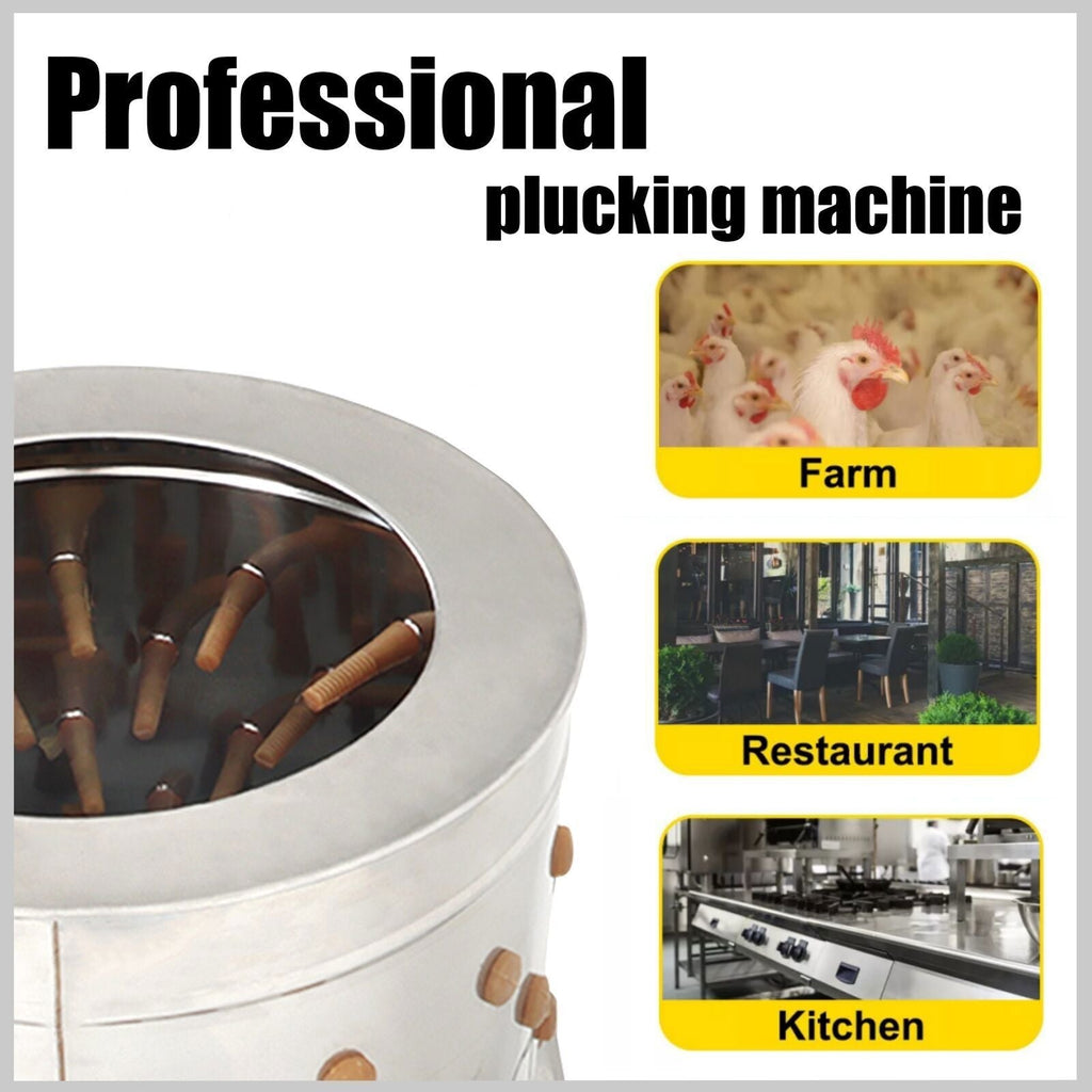 Stainless Steel Poultry De-Feather Plucker Machine Chicken Plucker Machine 20"