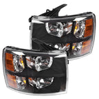 Pair Headlight Fit For 2007-2014 Chevy Silverado1500 2500HD 3500HD Black