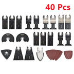 40Pcs Oscillating Tool Kit Universal Metal Multitool Saw Blades With Sandpaper