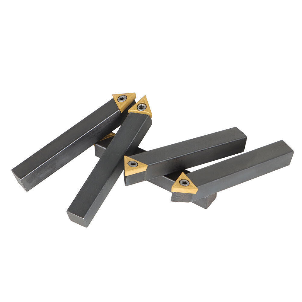 1/2 In Indexable Carbide Insert Turning ToolBit Holder Set Fit For Lathe 5 Pack