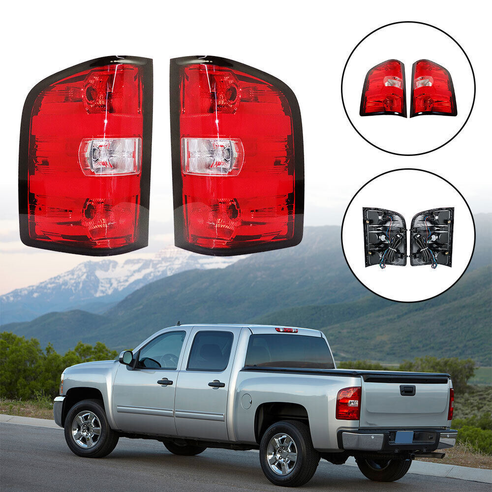 Left+Right Rear Tail Light For 2007-2013 Chevy Silverado 1500 2500 3500