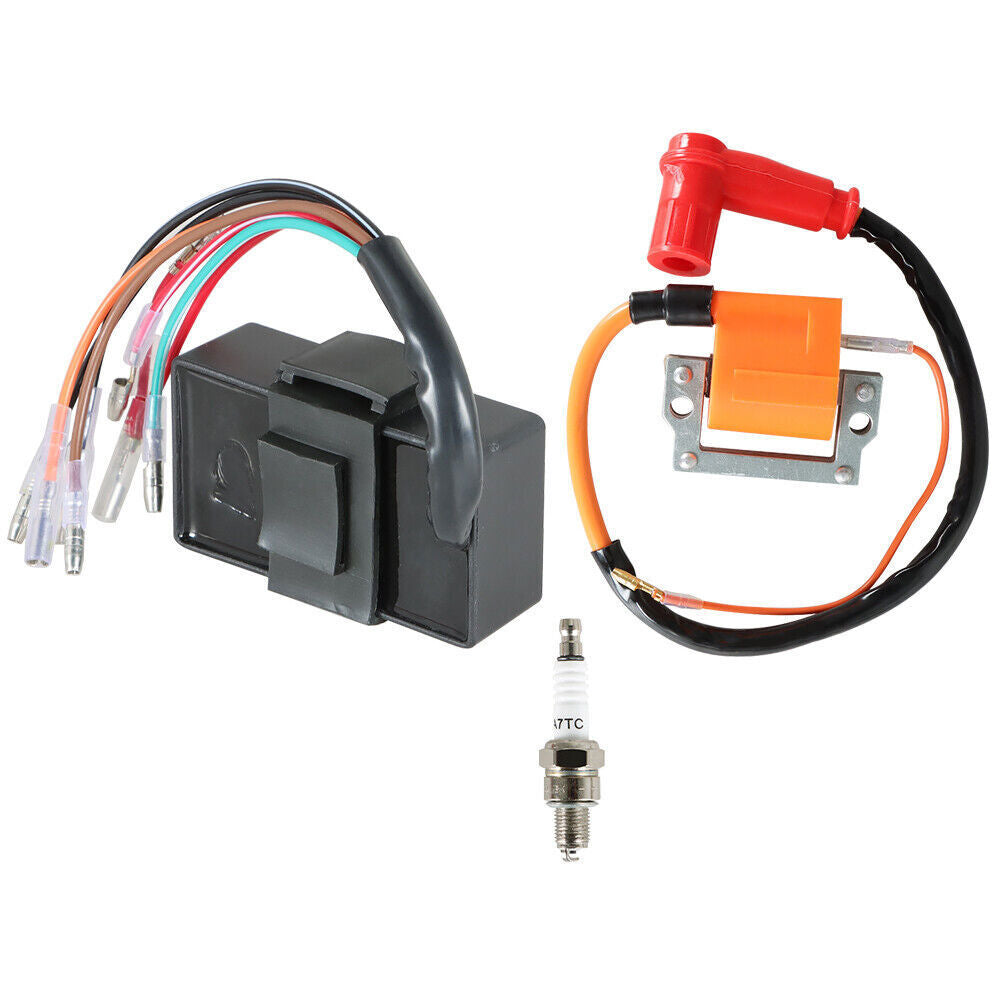 For Yamaha G1 Gas 2 Cycle Golf Car Cart 1979-86 Ignition Coil CDI Box Spark Plug