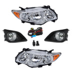 Pair Halogen Headlight Amber Corner&Fog Lights Kits For 2009-10 Corolla