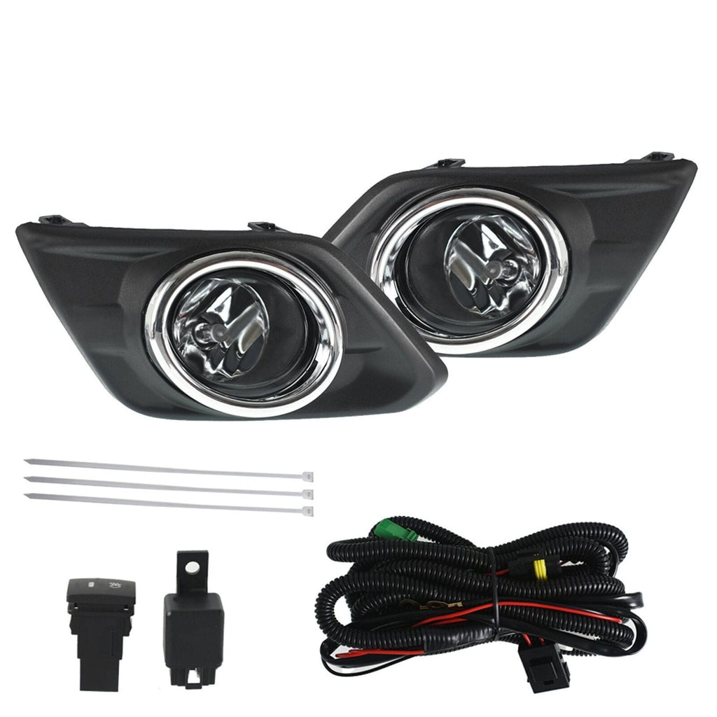 Fog Light Driving Lamp For 2014-2016 Nissan Rogue Chrome+ Switch+ Bezel