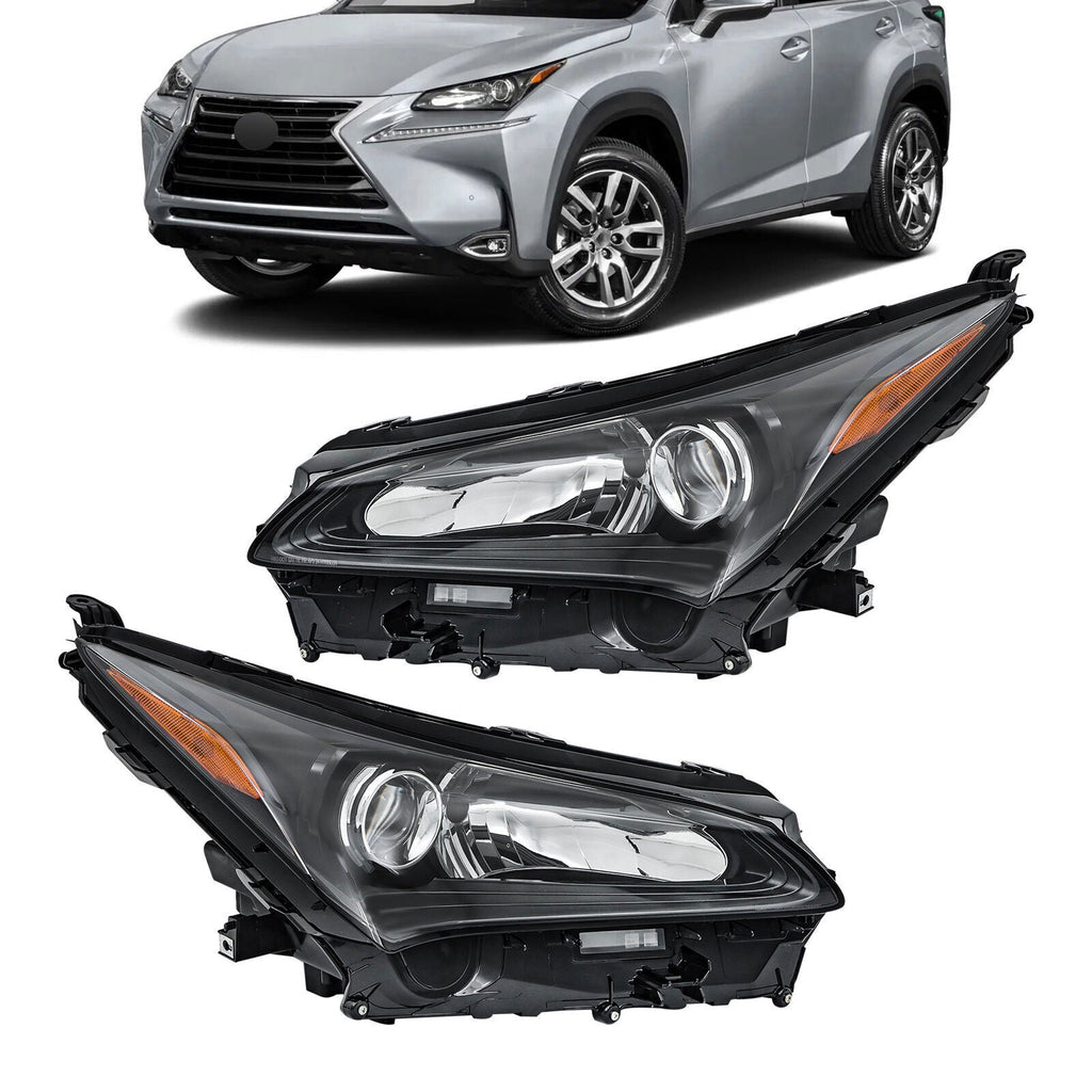 Left+Right Headlight For 2015-2017 Lexus NX200t NX300h NX300 LED+Halogen