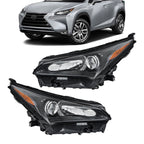 Left+Right Headlight For 2015-2017 Lexus NX200t NX300h NX300 LED+Halogen