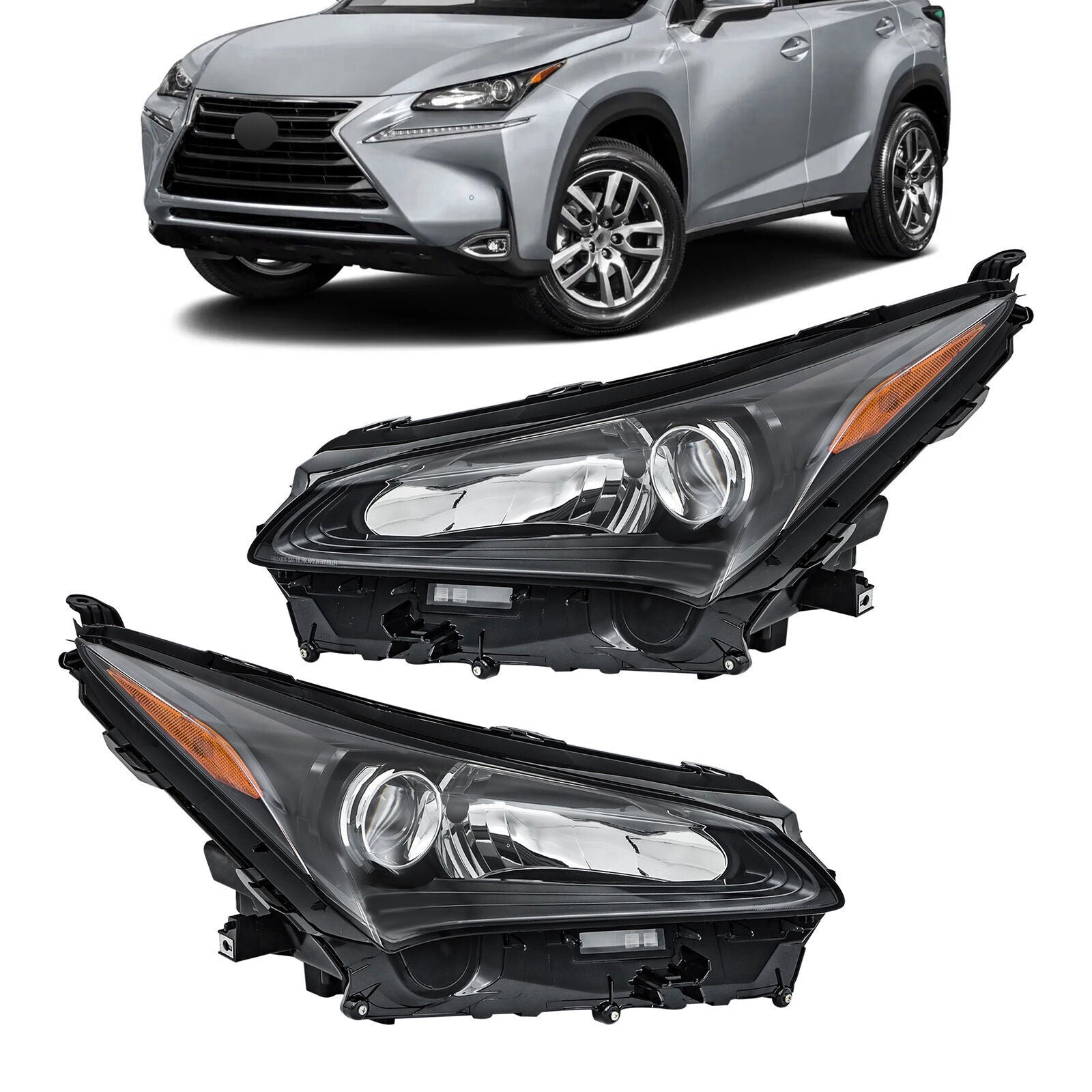 Left+Right Headlight For 2015-2017 Lexus NX200t NX300h NX300 LED+Halogen
