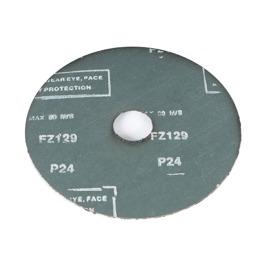 24 Grit 5" x 7/8" Zirconia Resin Fiber Grinding And Sanding Discs 25 Pieces