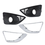 Front Fog Light Trim+Fog Light Bezel For 2010-2012 Ford Fusion Set of 4