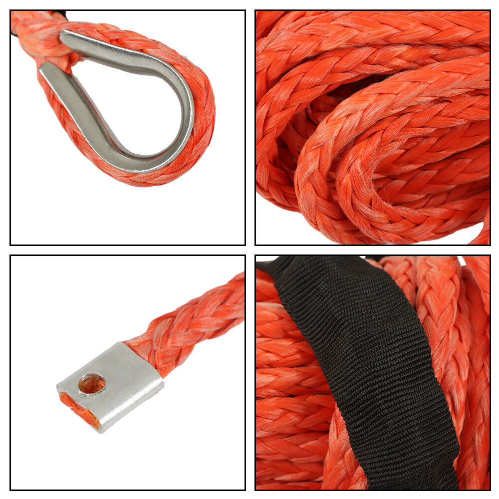 5/16"x50' 12000LBS Synthetic Winch Rope Line Recovery Cable For ATV UTV w/Sheath