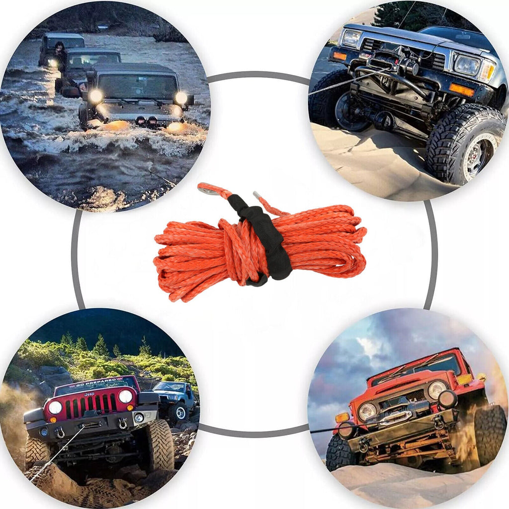 5/16"x50' 12000LBS Synthetic Winch Rope Line Recovery Cable For ATV UTV w/Sheath