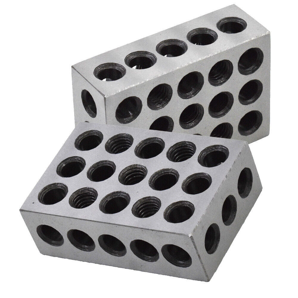 High Precision 1-2-3 Blocks 23 Holes .0002" Machinist 123 Jig 1 Matched Pair