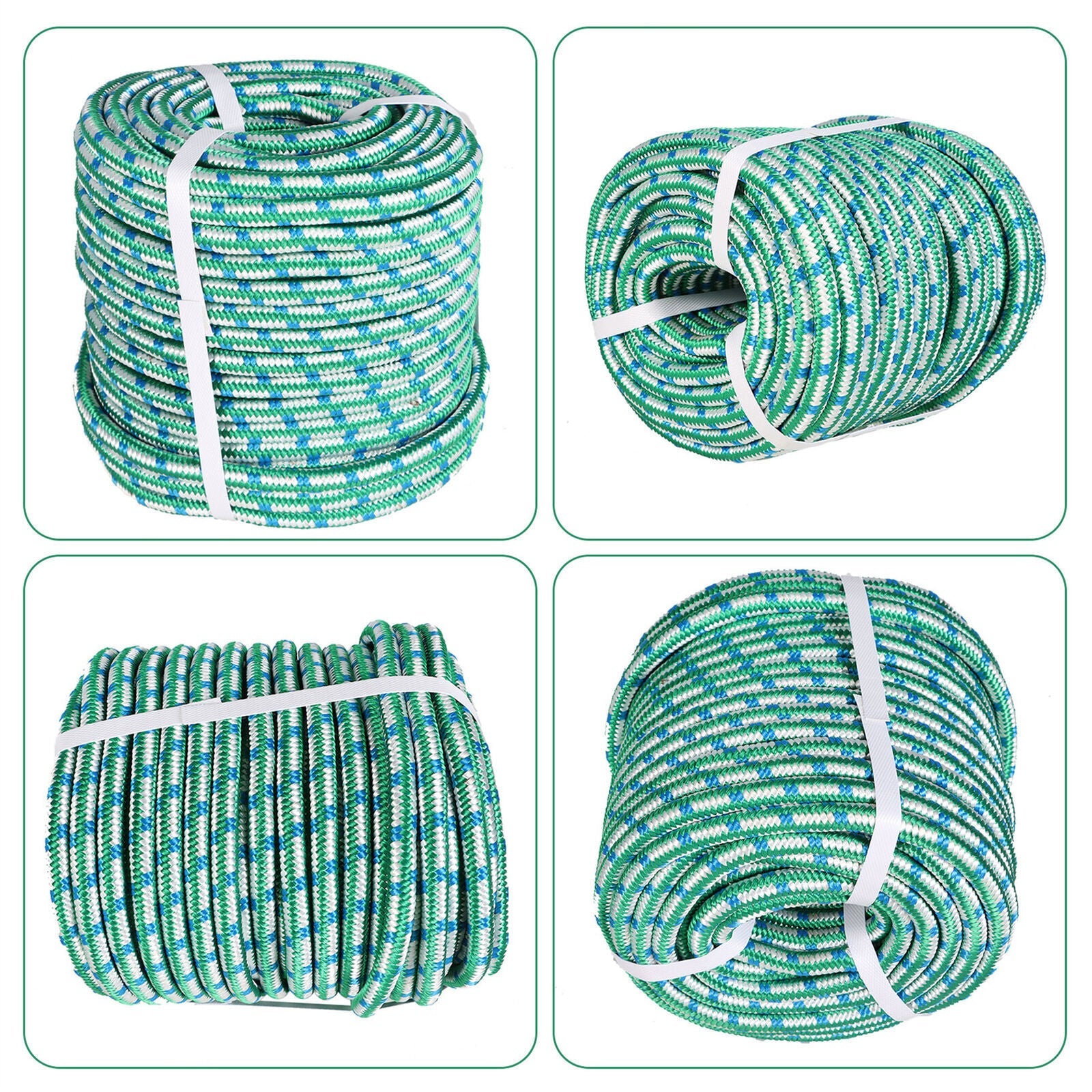 Arborist Tree Climbing Rope 16 Strand Double Braid Polyester Rope 1/2" × 150'