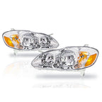 Right+Left Headlights For 2003-08 Toyota Corolla Halogen Headlamp Chrome
