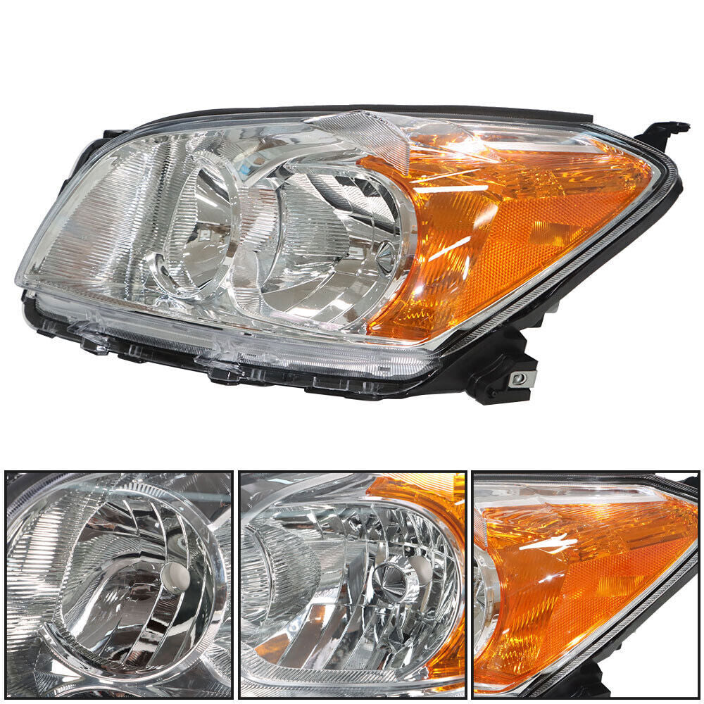 Left+Right Headlight For 2009-2012 Toyota Rav4 Sport Halogen Type Chrome