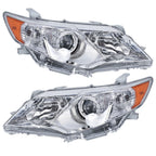 Pair Headlight For 2012-2014 Toyota Camry Projector Halogen Type Chrome