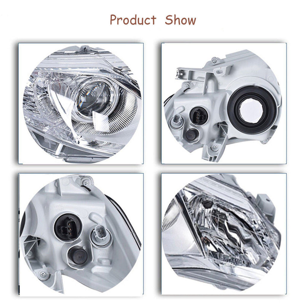 Pair Headlight For 2012-2014 Toyota Camry Projector Halogen Type Chrome