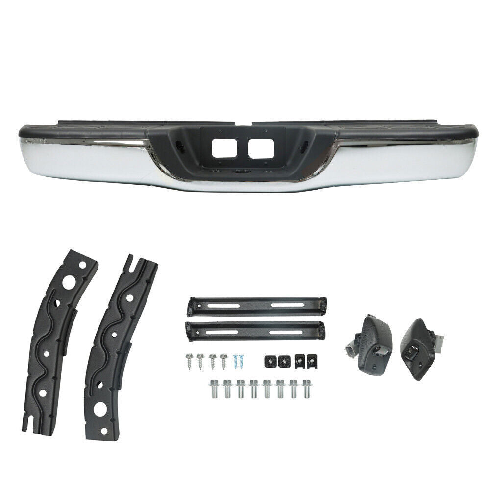 Rear Step Bumper Complete Assembly For 00-06 Toyota Tundra Chrome Steel