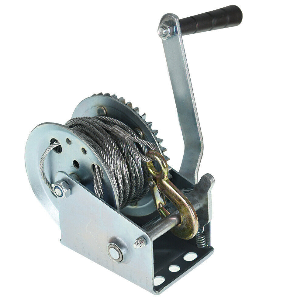 High Carbon Steel Hand 1200lbs Winch Crank Gear Winch Cable Suitable For Trail