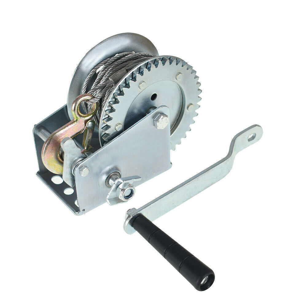 High Carbon Steel Hand 1200lbs Winch Crank Gear Winch Cable Suitable For Trail