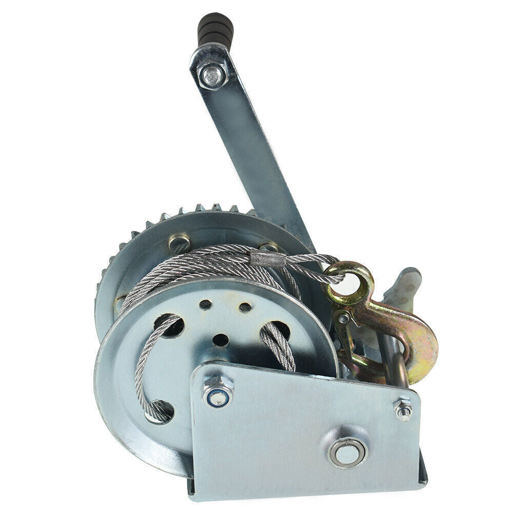High Carbon Steel Hand 1200lbs Winch Crank Gear Winch Cable Suitable For Trail