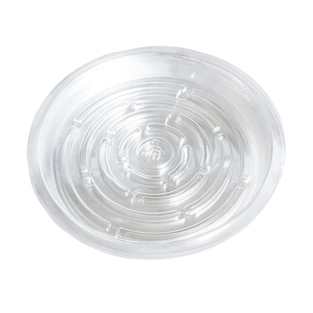5 Pack Flowers Pot 12'' Plastic Clear Reusable Sturdy Saucer Plant Drip Trays