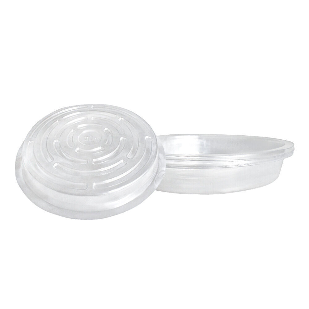 5 Pack Flowers Pot 12'' Plastic Clear Reusable Sturdy Saucer Plant Drip Trays