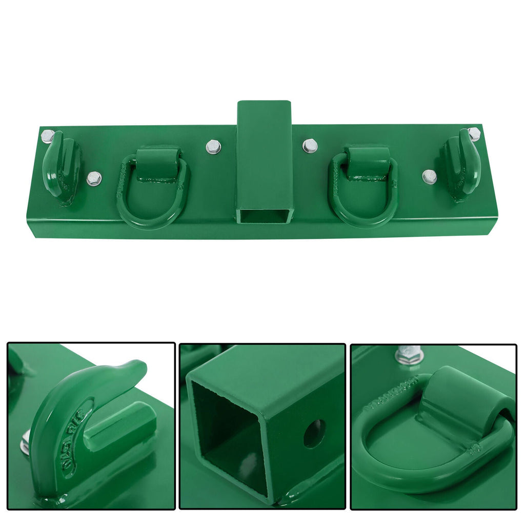 Bolt on Grab Hooks & D Rings & 2" Receiver For John Deere Compact Tractor STEEL