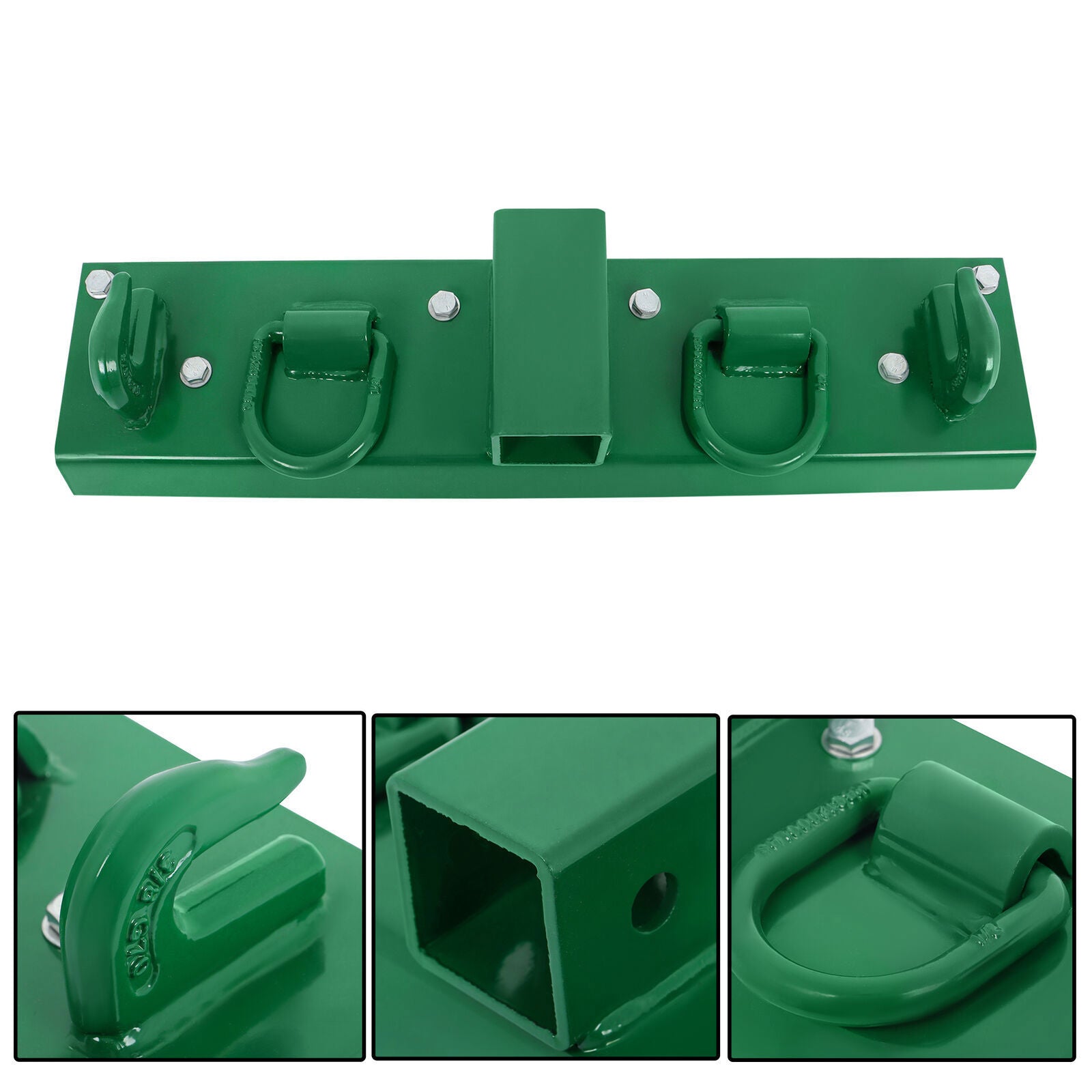 Bolt on Grab Hooks & D Rings & 2" Receiver For John Deere Compact Tractor STEEL