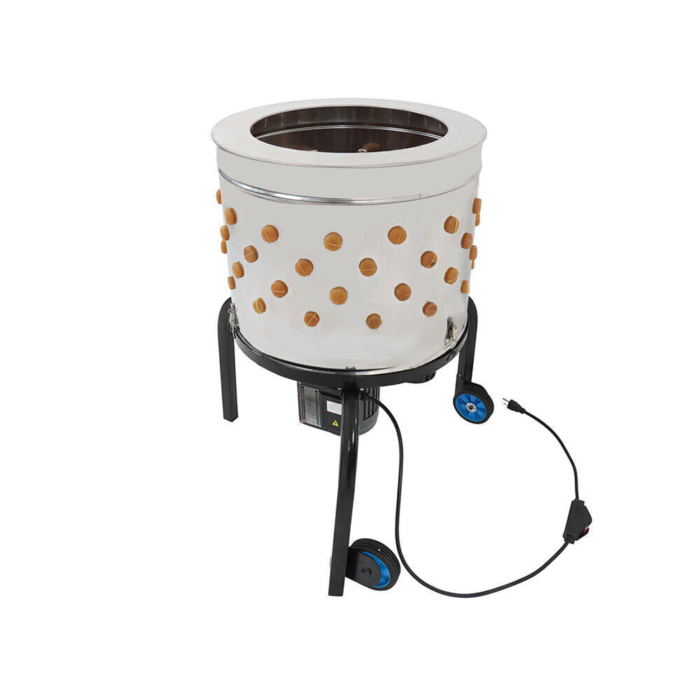 Chicken Plucker Machine Feather Plucker Stainless Steel Drum 280RPM Motor 120V