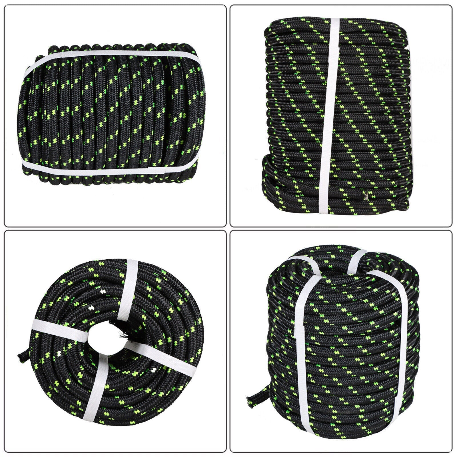 Double Braid Polyester Rope 6180Lbs Breaking Strength 1/2" × 150' Bull Rope