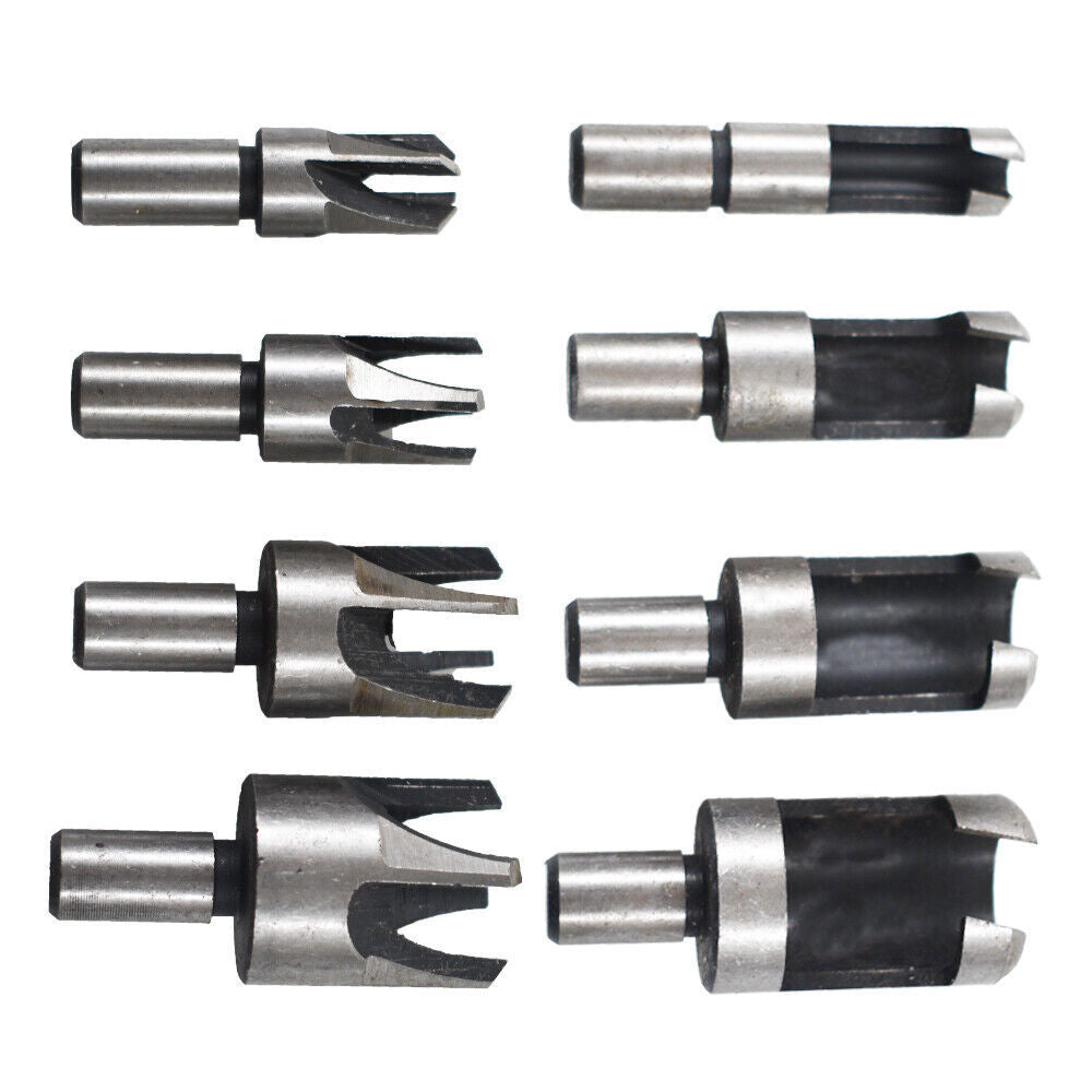 8-Piece Wood Plug Cutter and Dowel Maker Drill Bit Set