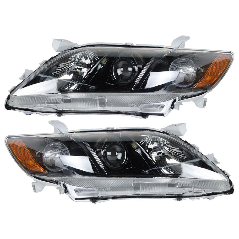 Right+Left Headlight For 2007-2009 Toyota Camry Projector Assembly Black