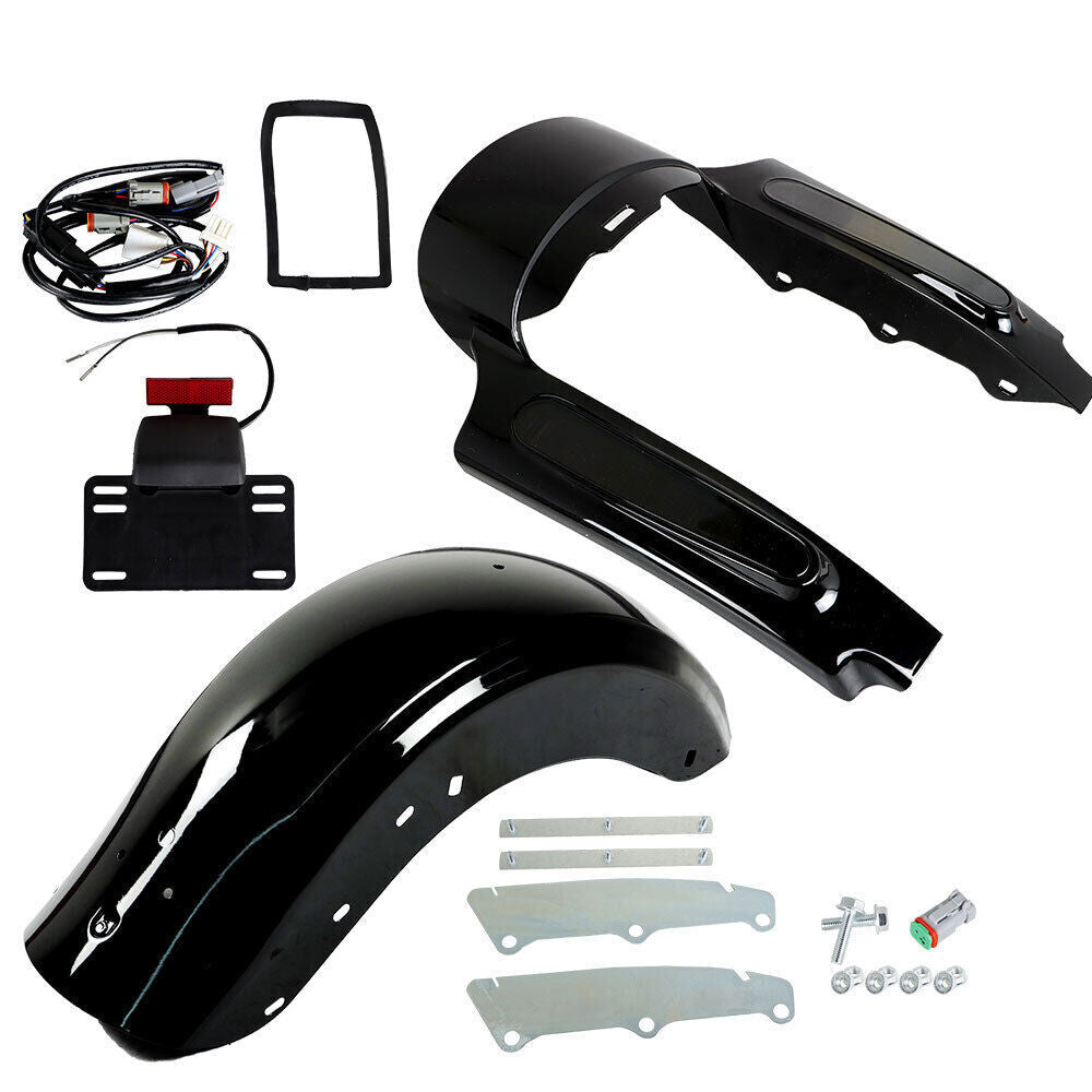CVO Style Rear Fender System W/ LED For Touring 2009-2013 Road King Street Glide