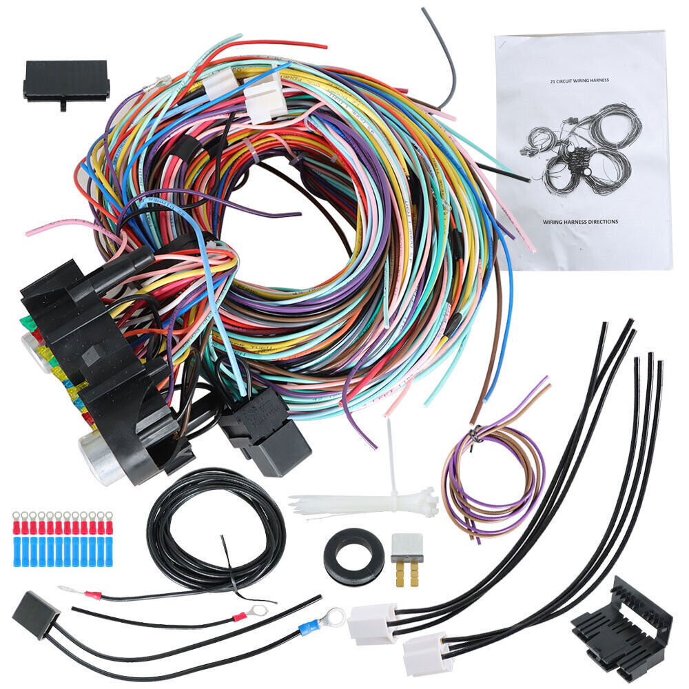 Universal 21 Circuit Wiring Harness For Chevrolet Ford Jeep Hotrods