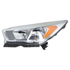 Left+Right Side Headlights DRL For 2017-2019 Ford Escape Halogen Chrome